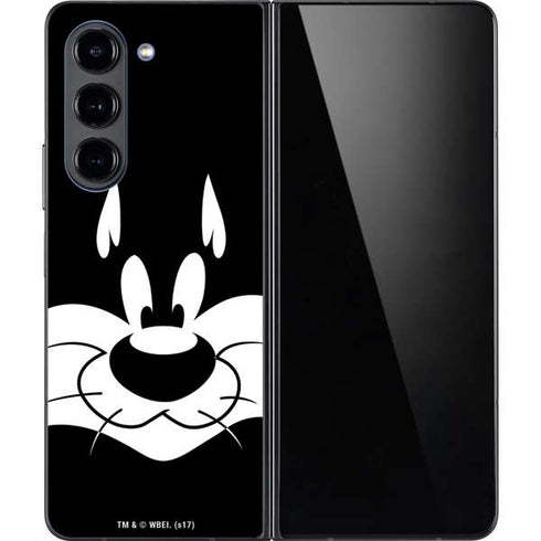 Looney Tunes Sylvester the Cat Black and White Galaxy Z Fold5 5G Skin